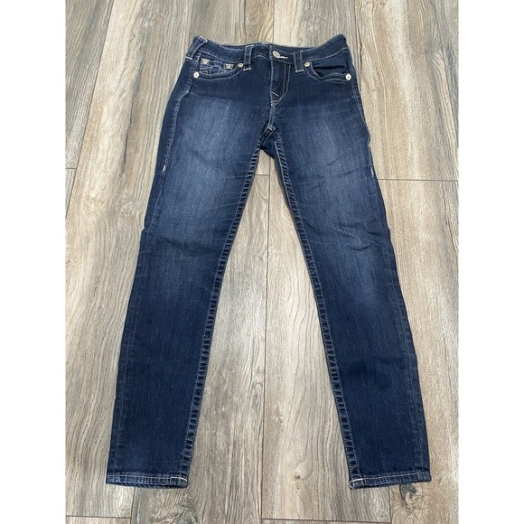 True Religion Womans Ankle Slit Halle Mid Rise Super Skinny Jeans size 27 - Picture 1 of 10